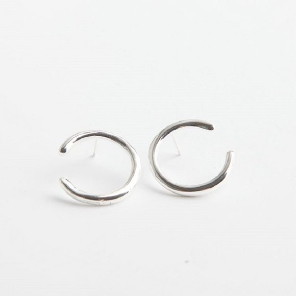 Tory Burch Sterling Silver Small Loop Earrings - Picture 7 of 9